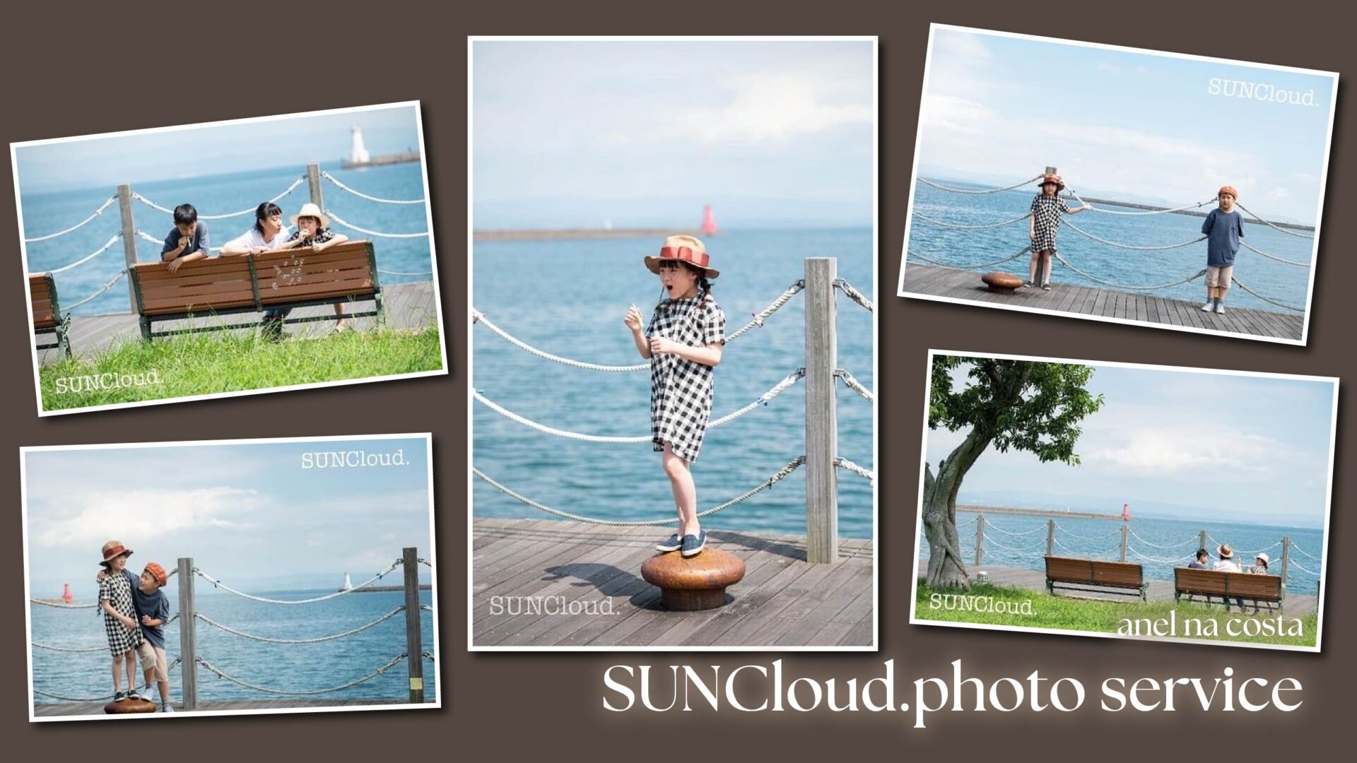 SUNCloud.photo service　海をバックに記念撮影